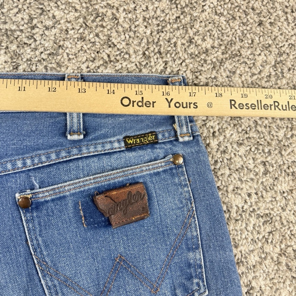 VTG 70s Wrangler 13MWZ Jeans Mens 33x35 Blue Talon Zip Cowboy Fade Made In USA - Picture 8 of 11
